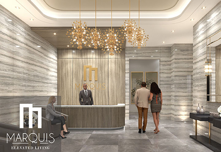 Marquis Condos Resident Lobby with Concierge