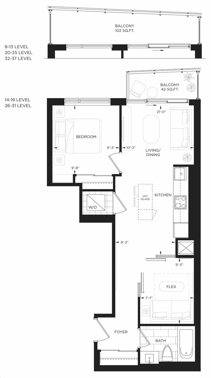 Metro Park Condos by DBS-Developments |Greenbelt Floorplan 1 bed & 1 bath