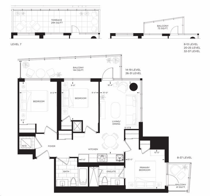 Metro Park Condos by DBS-Developments |Topham Park Floorplan 3 bed & 2 bath