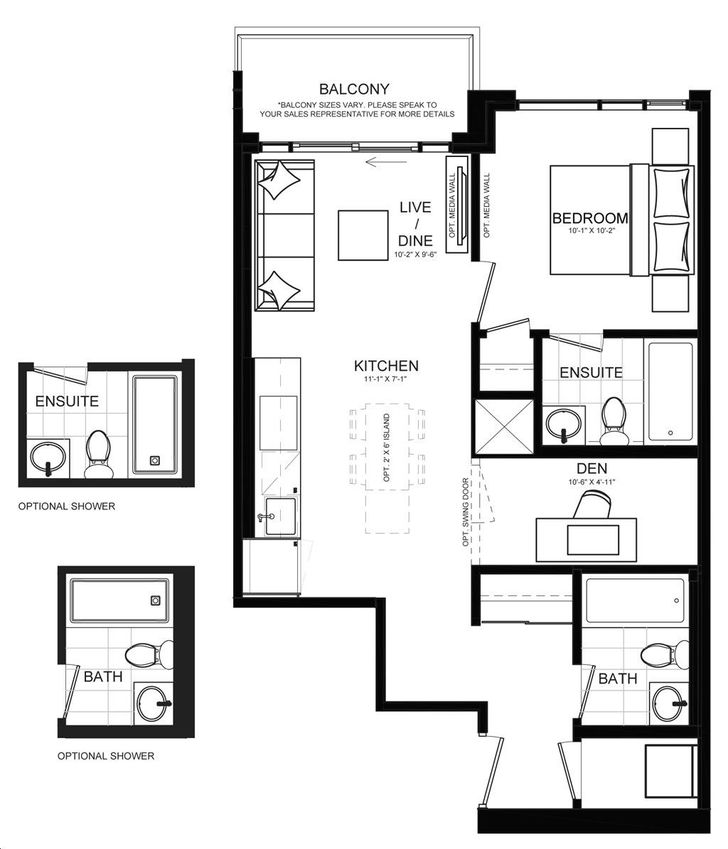 Mile and Creek Condos 2 by Mattamy |B1DD Floorplan 1 bed & 2 bath