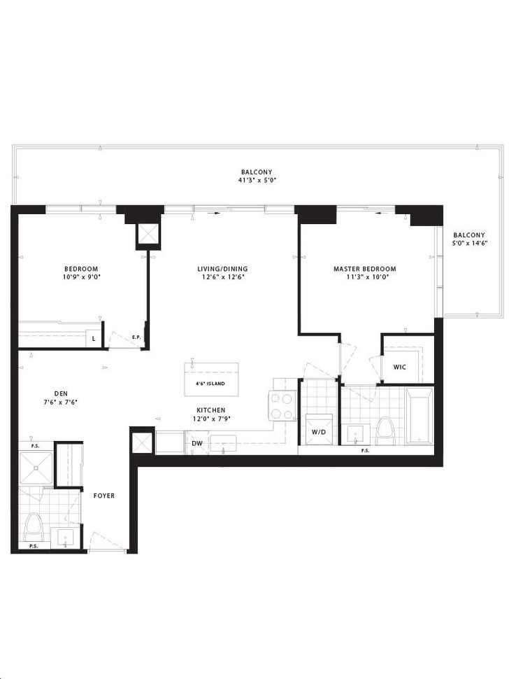 Mills Square by Pemberton Henderson Floorplan 2 bed & 2 bath