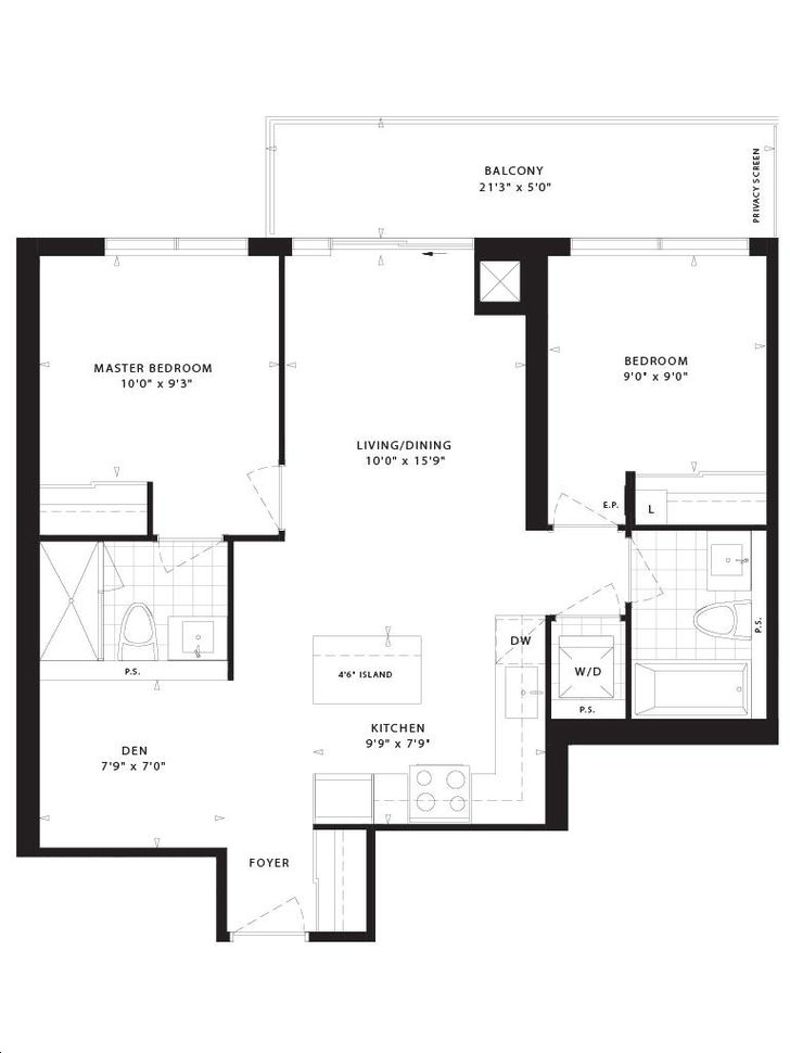 Mills Square by Pemberton Northrise Floorplan 2 bed & 2 bath