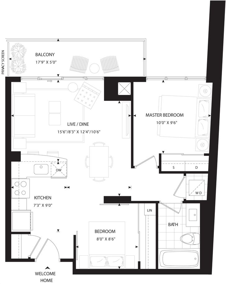 Minto 30 Roe by Minto |Dunfield Floorplan 2 bed & 1 bath