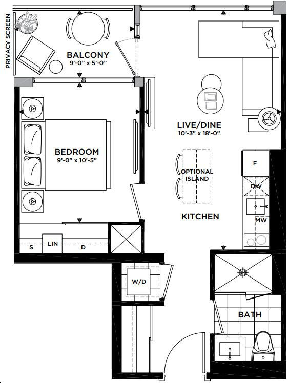 Minto Westside by Minto |458W2 Floorplan 1 bed & 1 bath