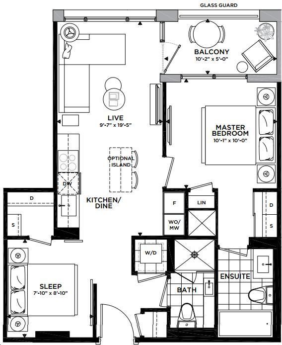 Minto Westside by Minto 622 Floorplan 2 bed & 2 bath