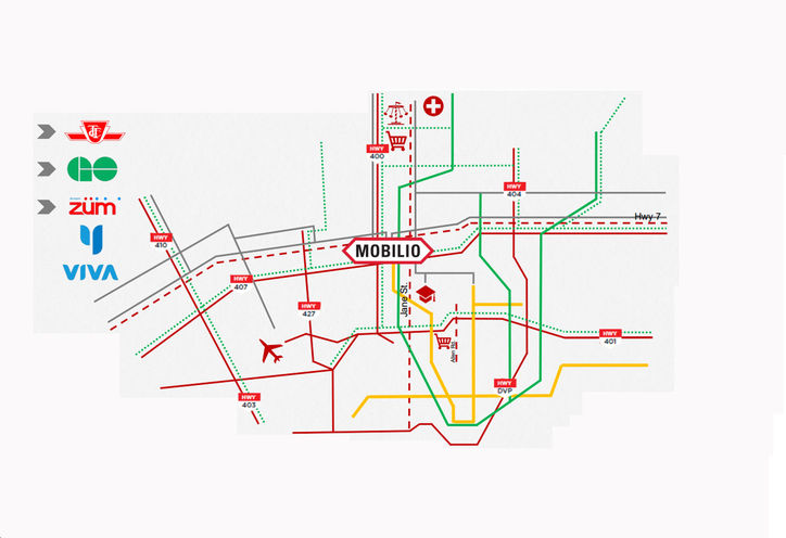 Transportation and Accessibility Map to Mobilio Condos
