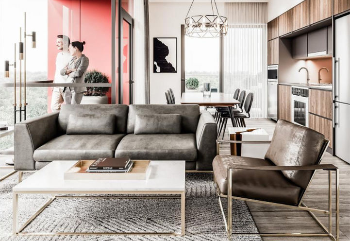Mondria Condos Open Concept Interior Living Space