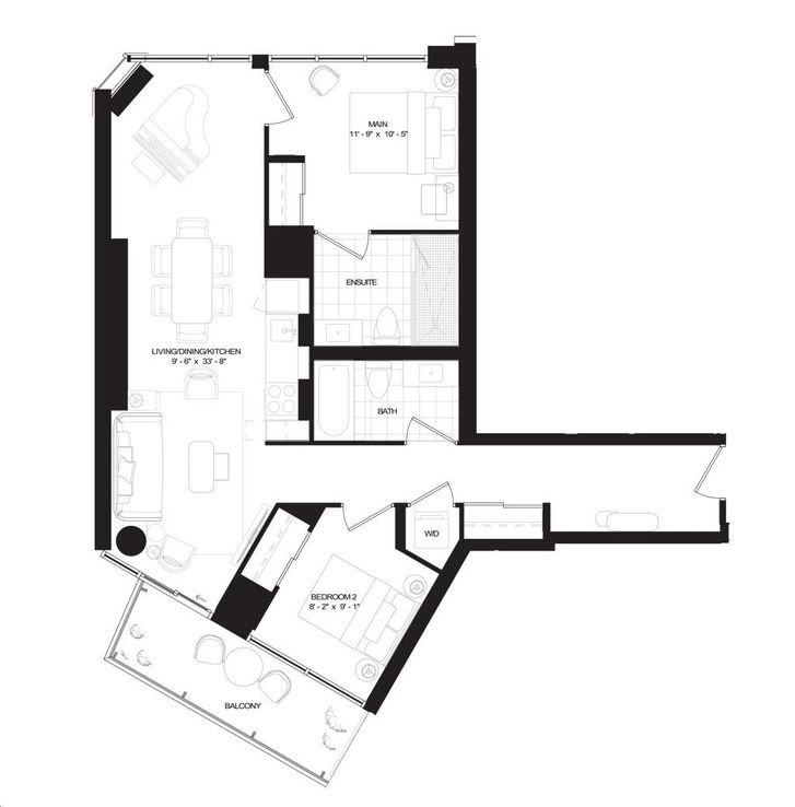 Natasha Residences by Lanterra |Ballad Floorplan 2 bed & 2 bath