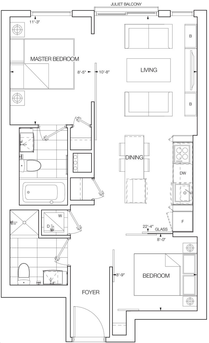 Nautique Lakefront Residences by ADI |Lana Floorplan 2 bed & 2 bath