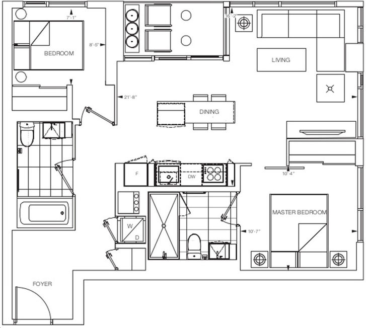 Nautique Lakefront Residences by ADI |Vesi Floorplan 2 bed & 2 bath