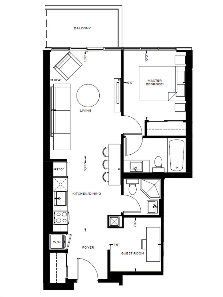 Nord East Condos by Cortel |ASSIGNMENT UNIT Lyon Floorplan 1 bed & 2 bath