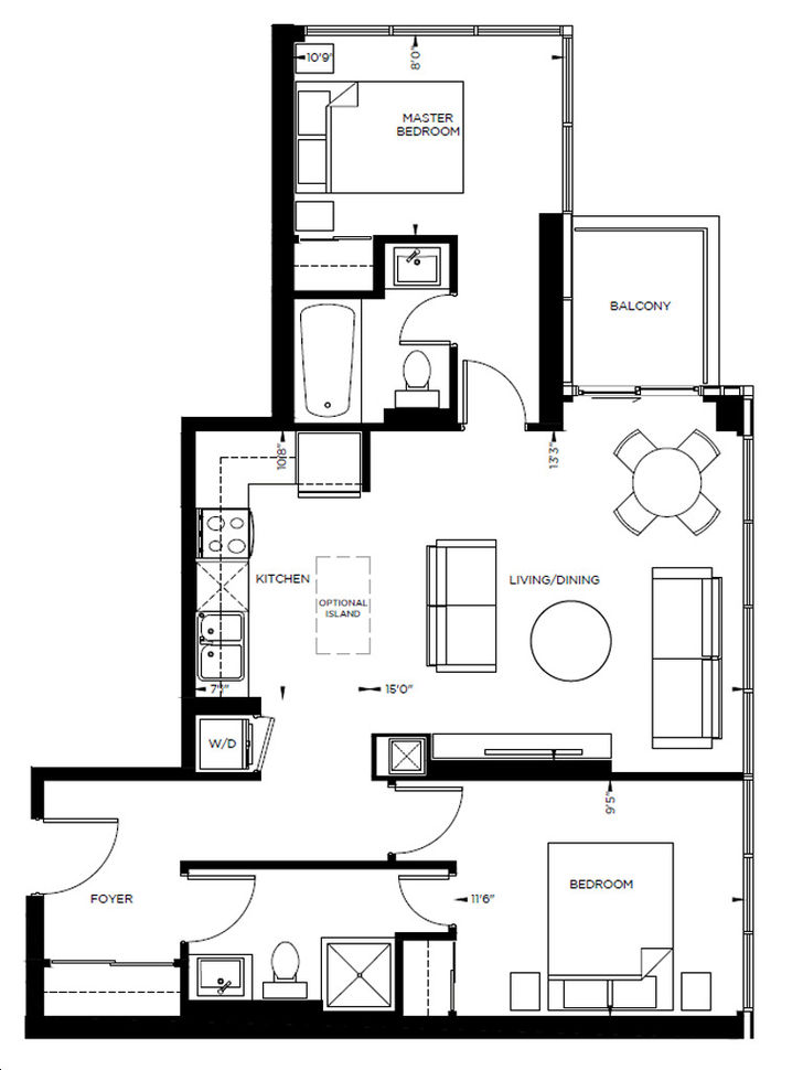 Nord East Condos by Cortel |Essex Floorplan 2 bed & 2 bath