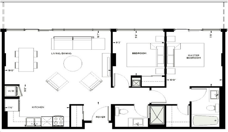 Nord East Condos by Cortel Kingsbury Floorplan 2 bed & bath