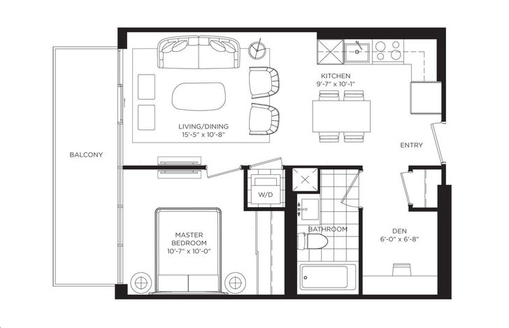 Notting Hill Condos 2 by Lanterra |Munro Floorplan 1 bed & 1 bath