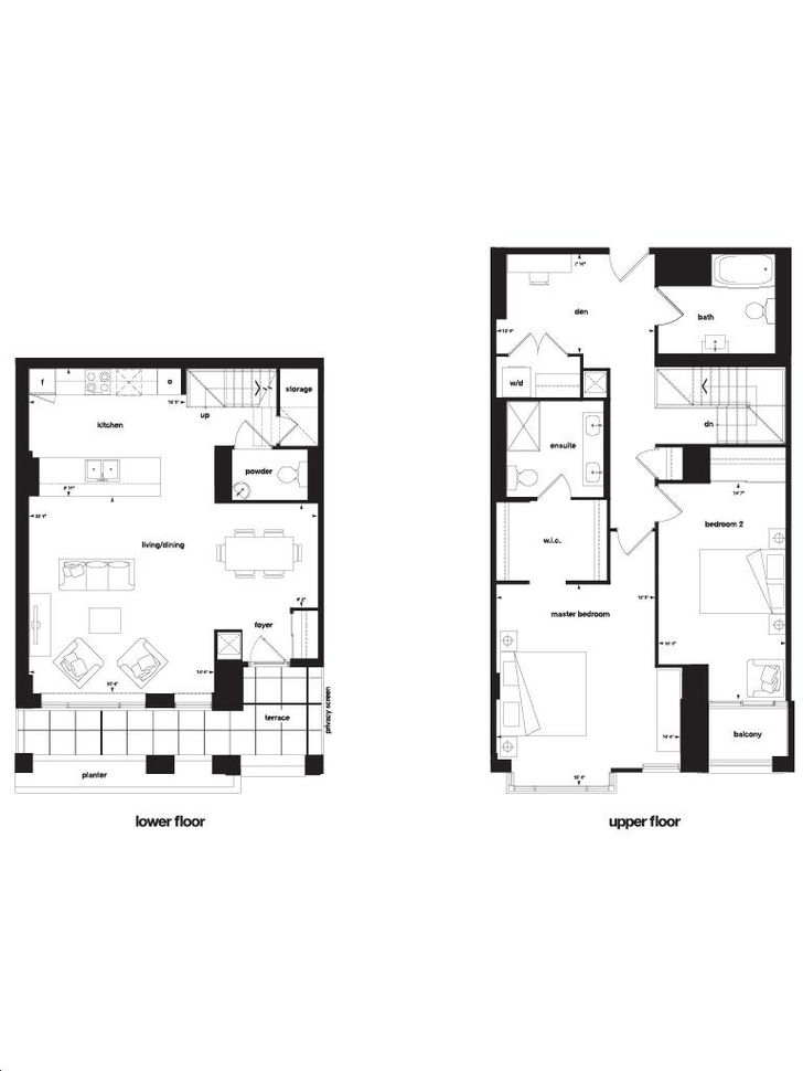 O2 Maisonettes on George by Identity |Townhouse 2 Floorplan 2 bed & 3 bath