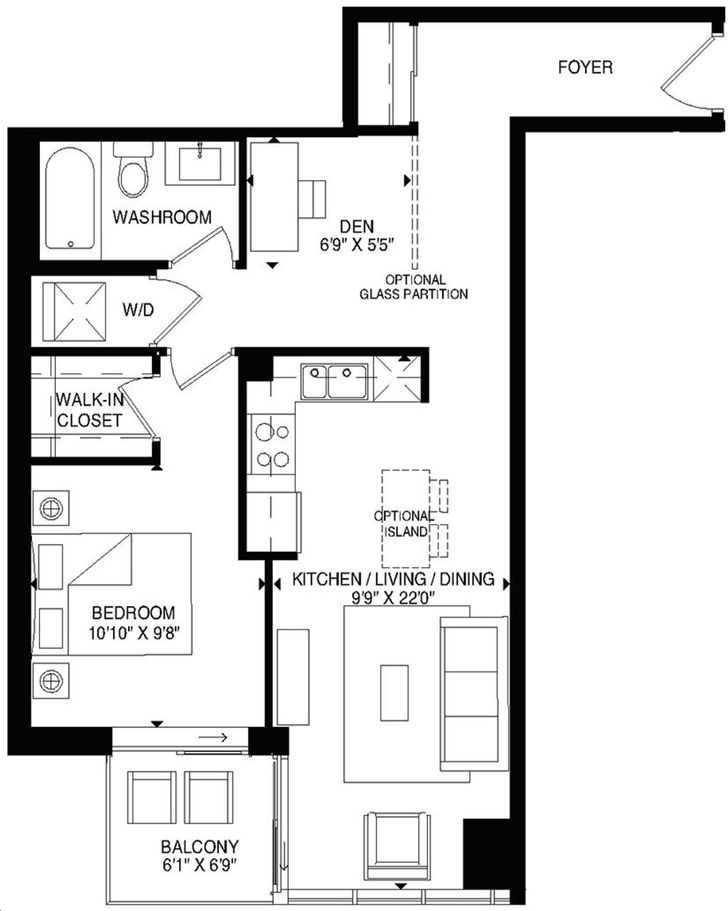 ONE28 Waterloo Condos by CTN-Developments |Dorset Floorplan 1 bed & 1 bath