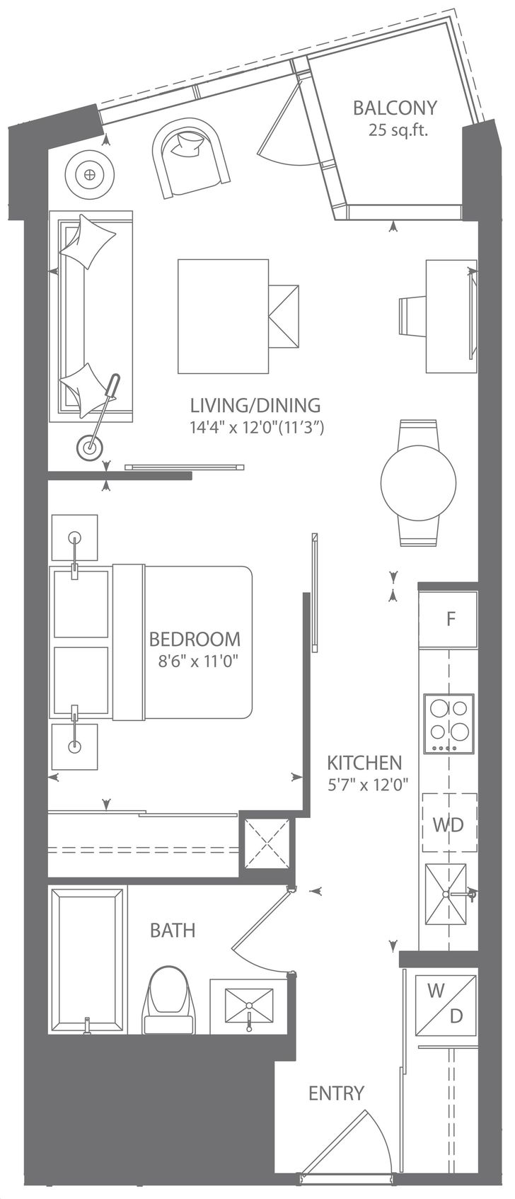 Ocean Club Waterfront Condos by Graywood |treasure 505 Floorplan 1 bed ...