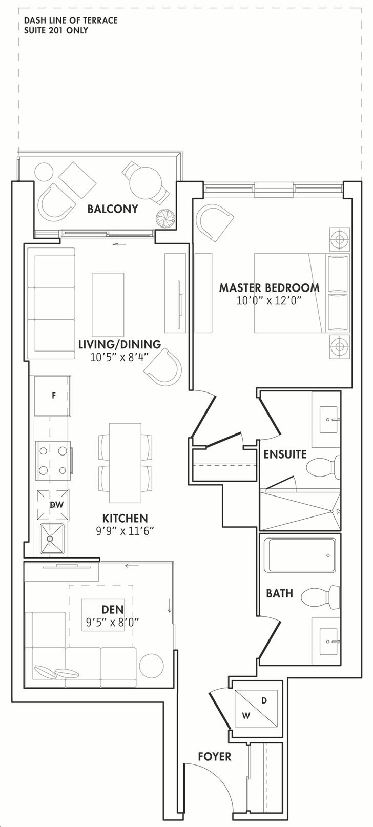 Odyssey Condos by Rosehaven |Glow Floorplan 1 bed & 2 bath