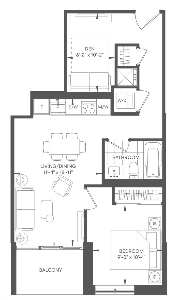 Olive Residences by Capital-Developments |Kelly Floorplan 1 bed & 1 bath