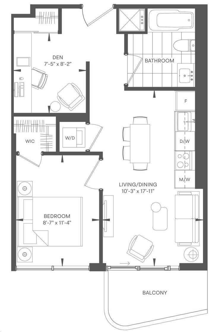 Olive Residences by Capital-Developments |Pear Floorplan 1 bed & 1 bath