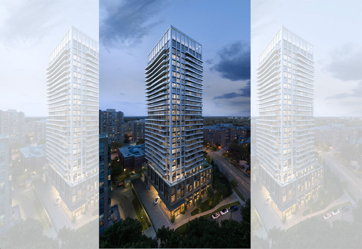 Olive Residences Bird's Eye View of Tower Exteriors at Dusk