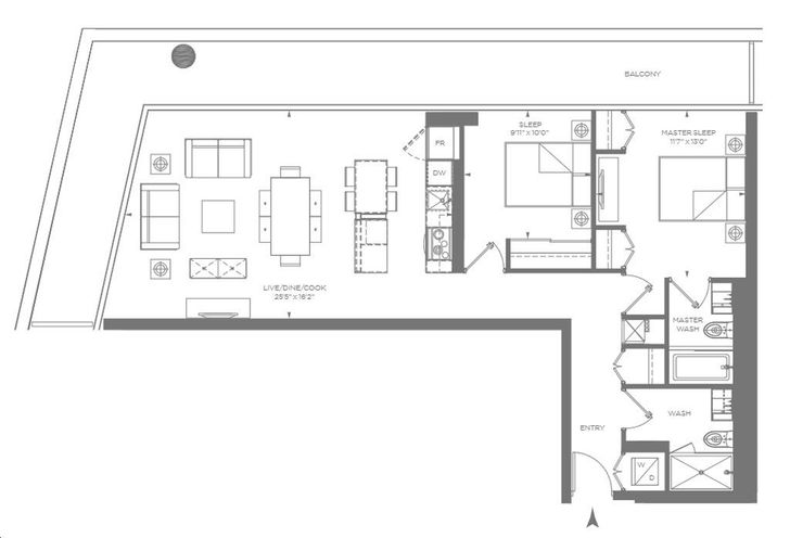 One Bloor Condo by Great-Gulf |Invigoration Thirteen Floorplan 2 bed ...