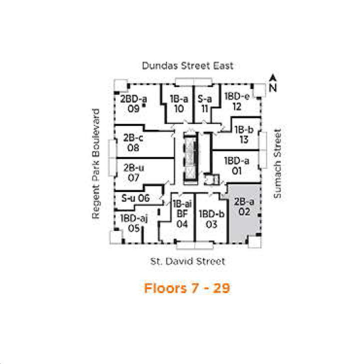 One Park Place South Tower Tulip Key Plan