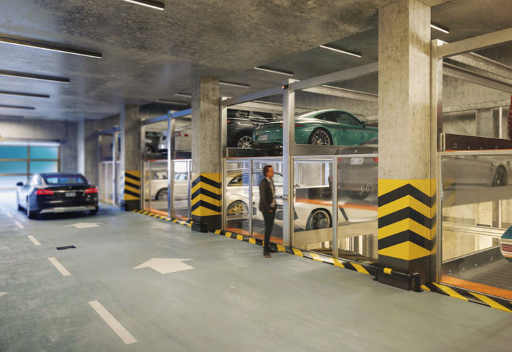 Underground Parking Garage at Otis Condos