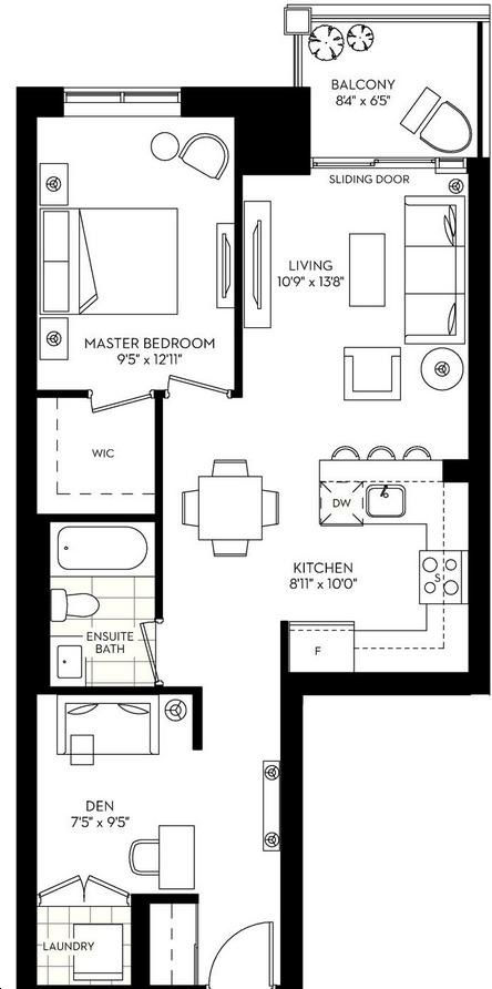 Pace on Main Condos by Geranium |The Carlton Floorplan 1 bed & 1 bath