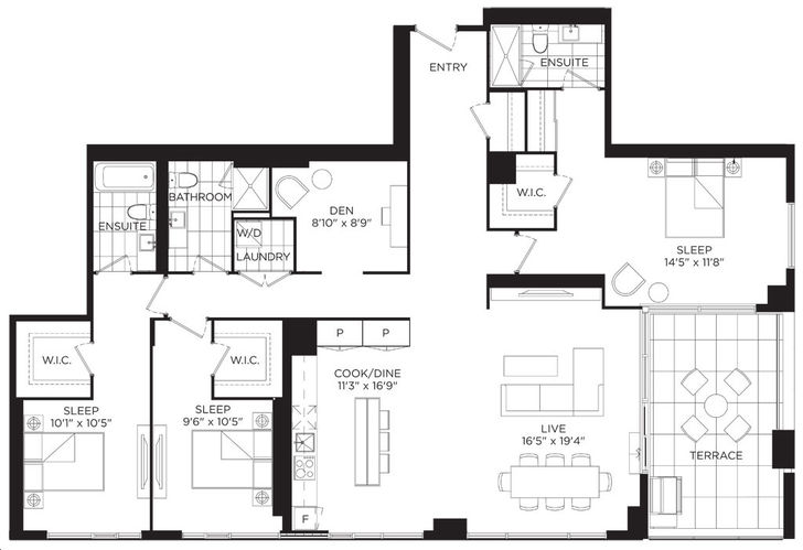 Panda Condos by Lifetime |PH 02 Floorplan 3 bed & 2.5 bath