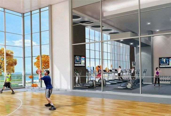 Paradigm Grand Condos Indoor Basketball Court and Fitness Area