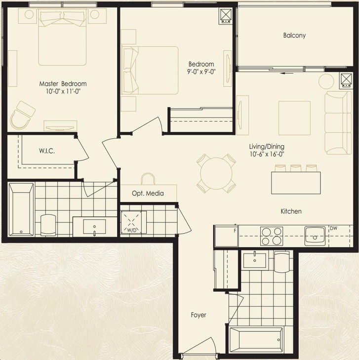 Park Avenue Place 2 Condos by Solmar |The Peninsula Floorplan 2 bed & 2 ...