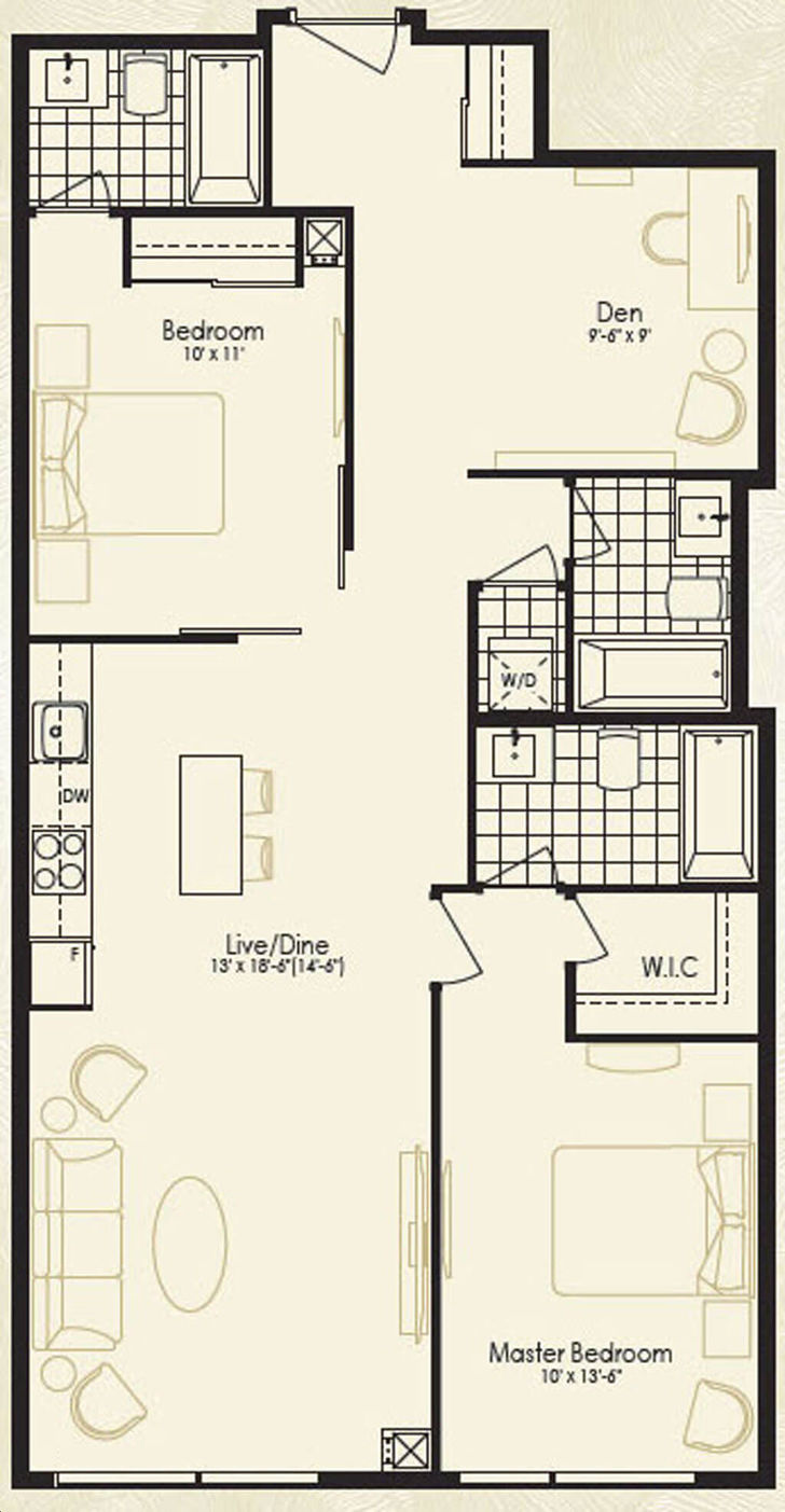 Park Avenue Place Condos by Solmar |The Westhouse Floorplan 2 bed & 3 bath