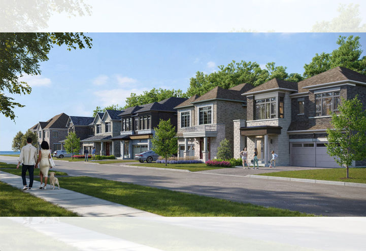 Park and Lake Homes Streetscape View of Detached Homes