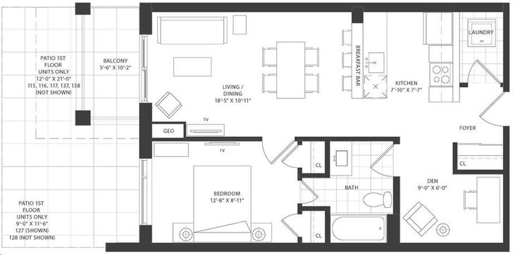 ParkCity Condominiums by Tobyn-Park |Victoria Park Floorplan 1 bed & 1 bath