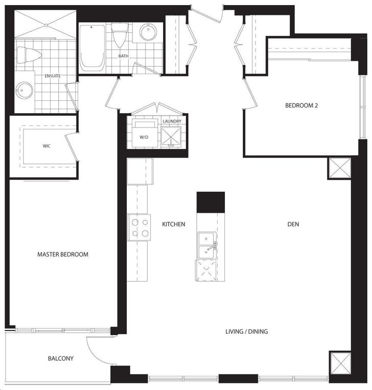 Perspective 2 Condos by Pianosi Viewpoint L Floorplan 2 bed & 2 bath