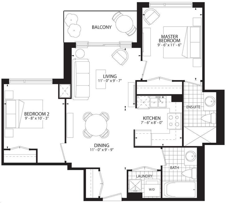 Perspective Condos By Pianosi |Panoramic B Floorplan 2 Bed & 2 Bath