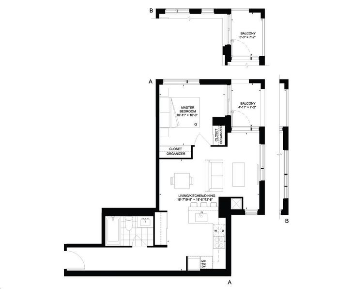 Picasso on Richmond by Monarch |616 Floorplan 1 bed & 1 bath