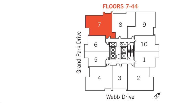 Pinnacle Grand Park 2 Suite 4407 Key Plan