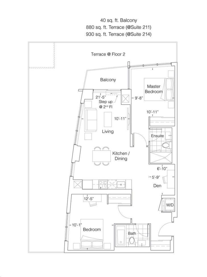 Promenade Park Towers by Liberty |2B+D Floorplan 2 bed & 2 bath