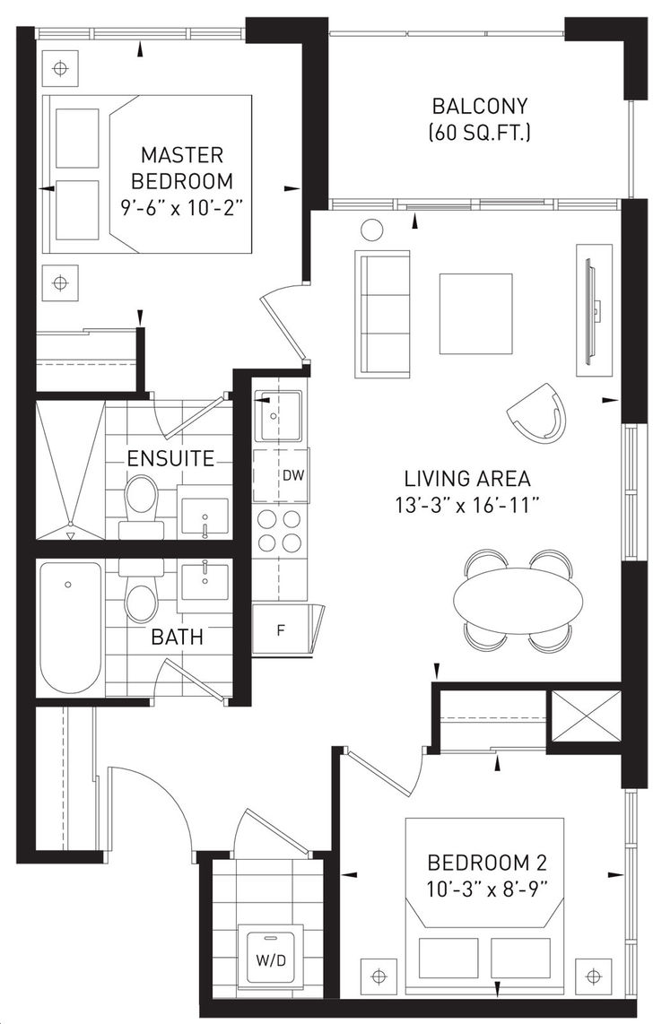 Queensview At Backyard Condos by VANDYK Drift Floorplan 2