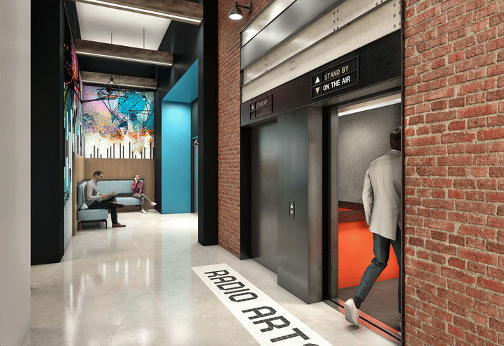 Radio Arts Condos Lobby with Elevator