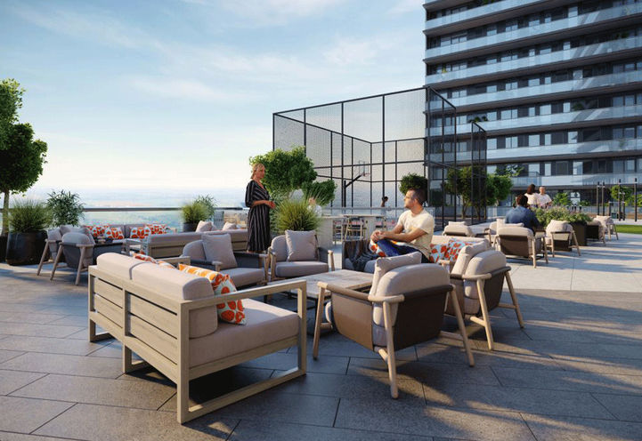 Realm Condos Rooftop Terrace with Outdoor Amenities