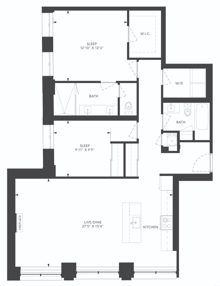 Residences on Lombard by Great-Gulf |Balfour Floorplan 2 bed & 2 bath