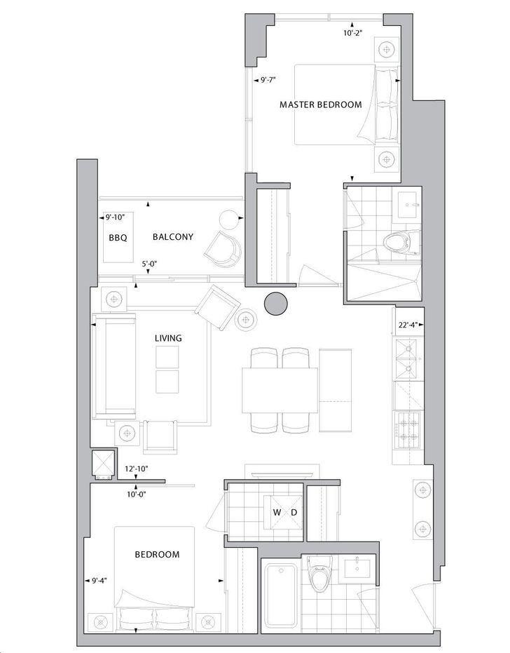 Rise Condominiums by Reserve |M201/301/401 Floorplan 2 bed & 2 bath