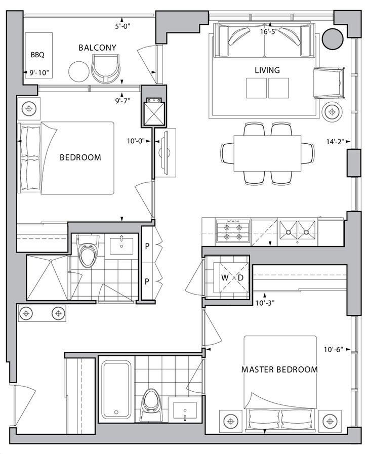 Rise Condominiums by Reserve |R.11 Floorplan 2 bed & 2 bath