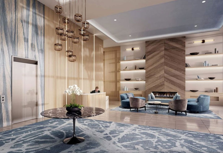 Concierge Lobby at Rise at Lakeshore Condos