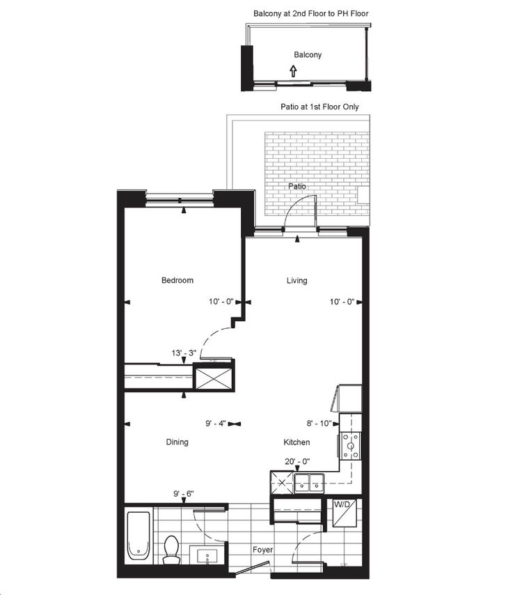 Riverside Condos by Times-Group-Corporation |B 1M Floorplan 1 bed & 1 bath