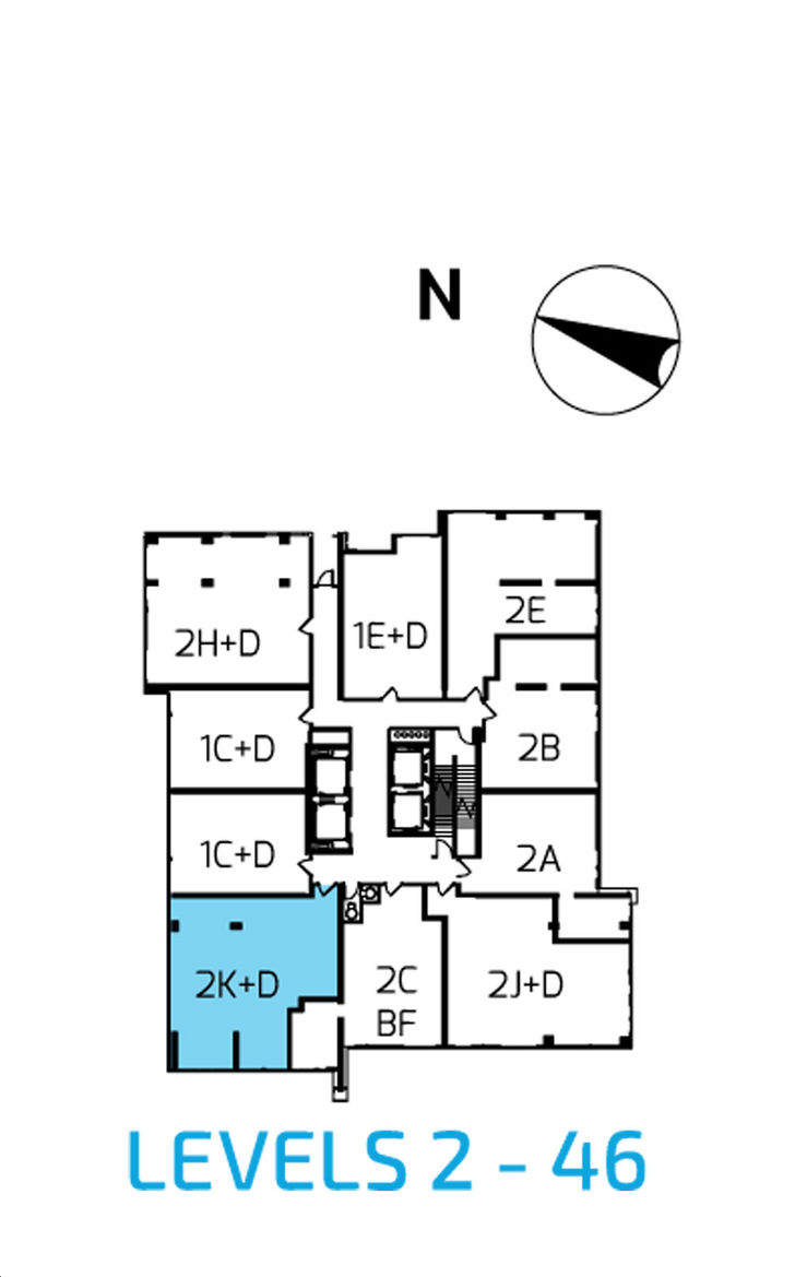 Riverview Condos 3 A/2K+D Key Plan