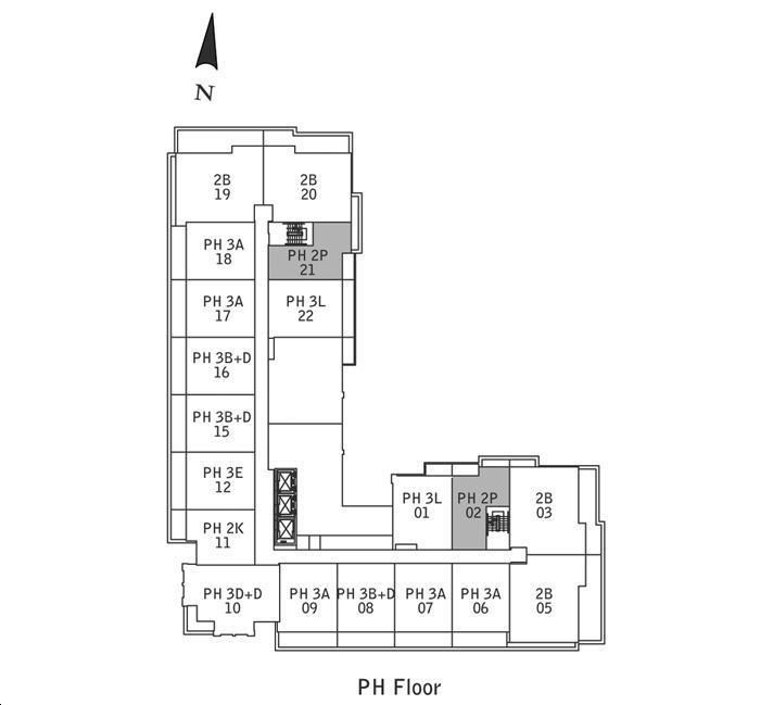 Royal Gardens Condo PH-2P-E Key Plan